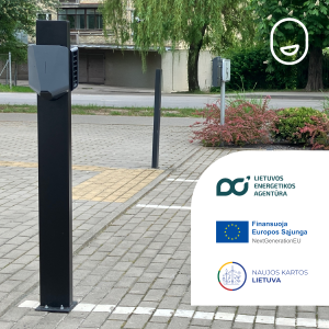 Elektromobilių įkrovimo stotelė klinikos Geras odontologas aikštelėje